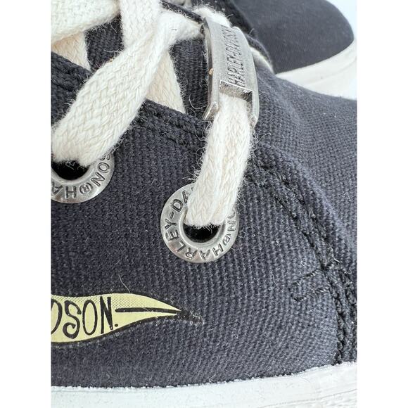 HARLEY-DAVIDSON D83605 Womens Rose & Dagger Canvas Low Tops Black Sz 9.5 NWT - Picture 7 of 12